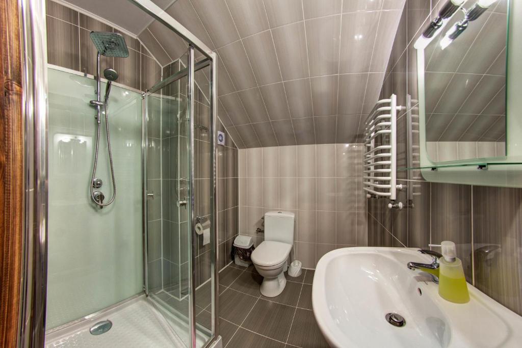 Koupelna v ubytování Lavina Hotel