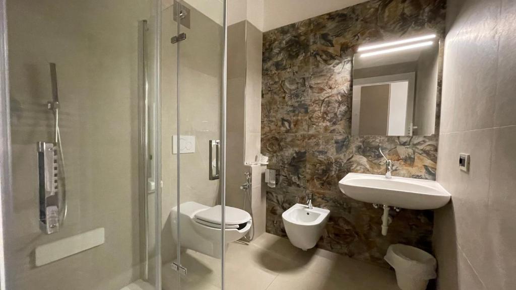 Koupelna v ubytování Hotel Boschetto