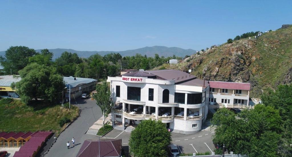 an overhead view of a building in a city at Hotel Ashot Erkat in Sevan