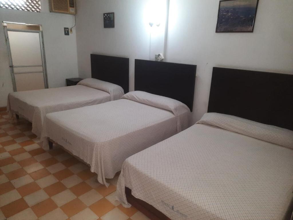 Postel nebo postele na pokoji v ubytování HOTEL ACUARIO CATEMACO