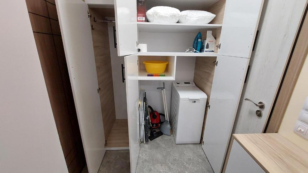 Kuchyň nebo kuchyňský kout v ubytování Sunrise City A2, Sarafovo