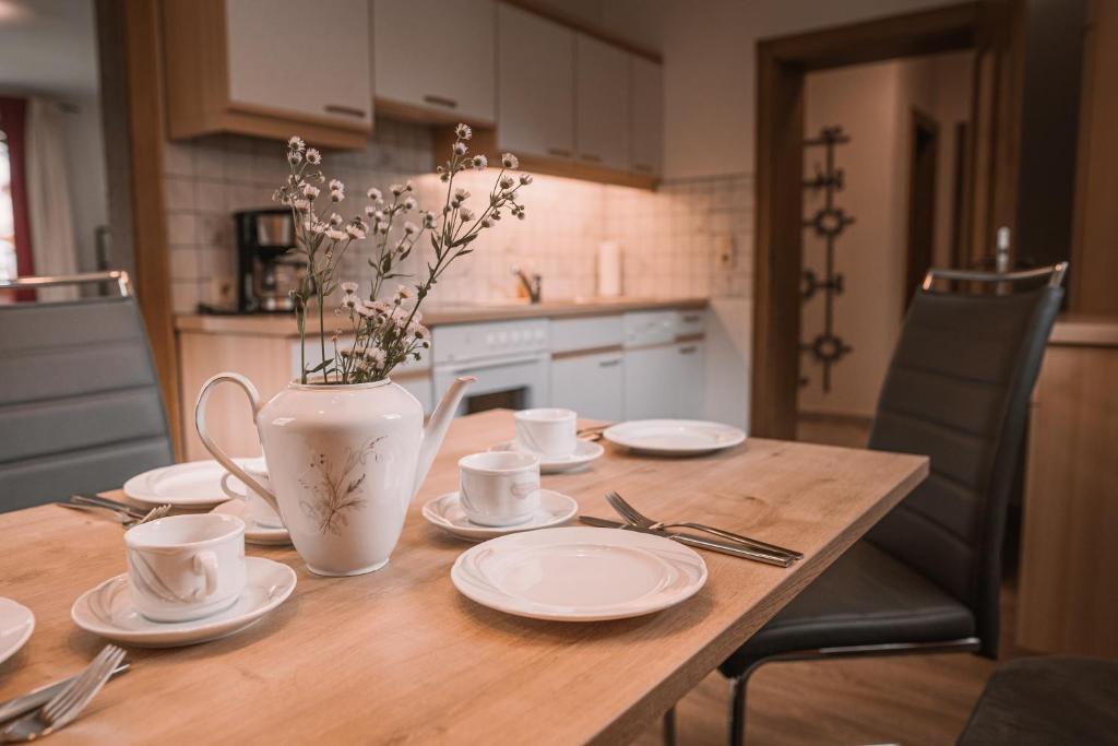 Kuchyň nebo kuchyňský kout v ubytování Ferienhaus Neureiter