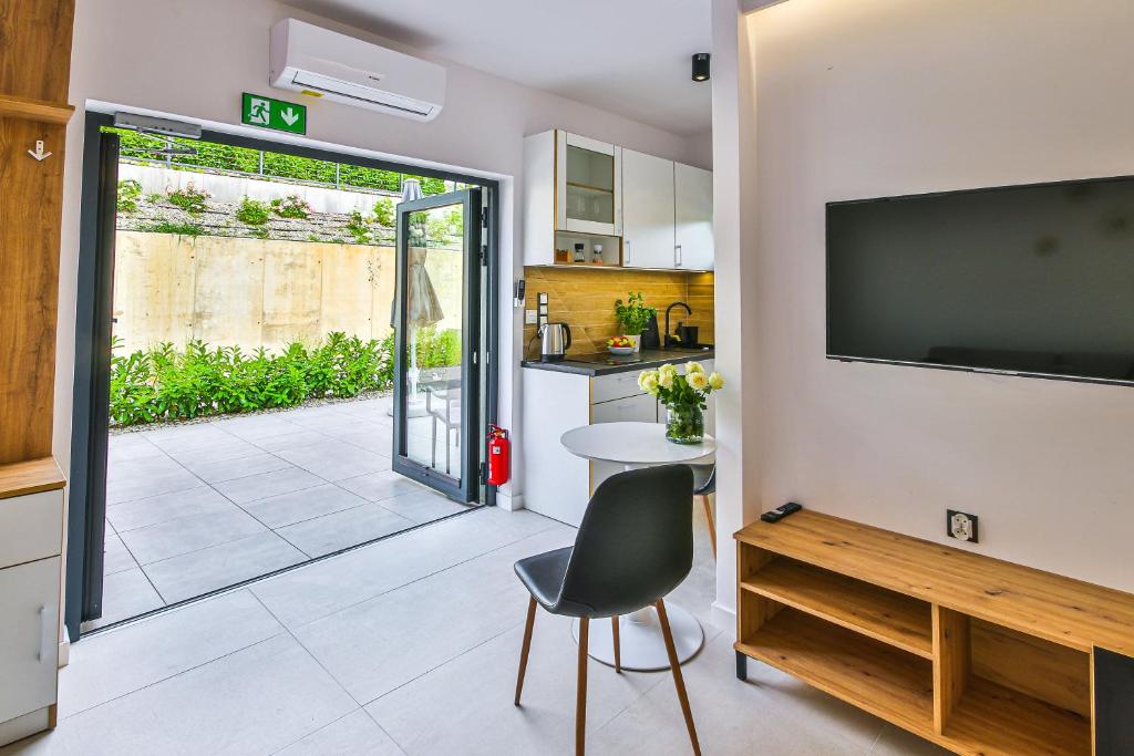 Kuchyň nebo kuchyňský kout v ubytování Klif Resort Apartamenty