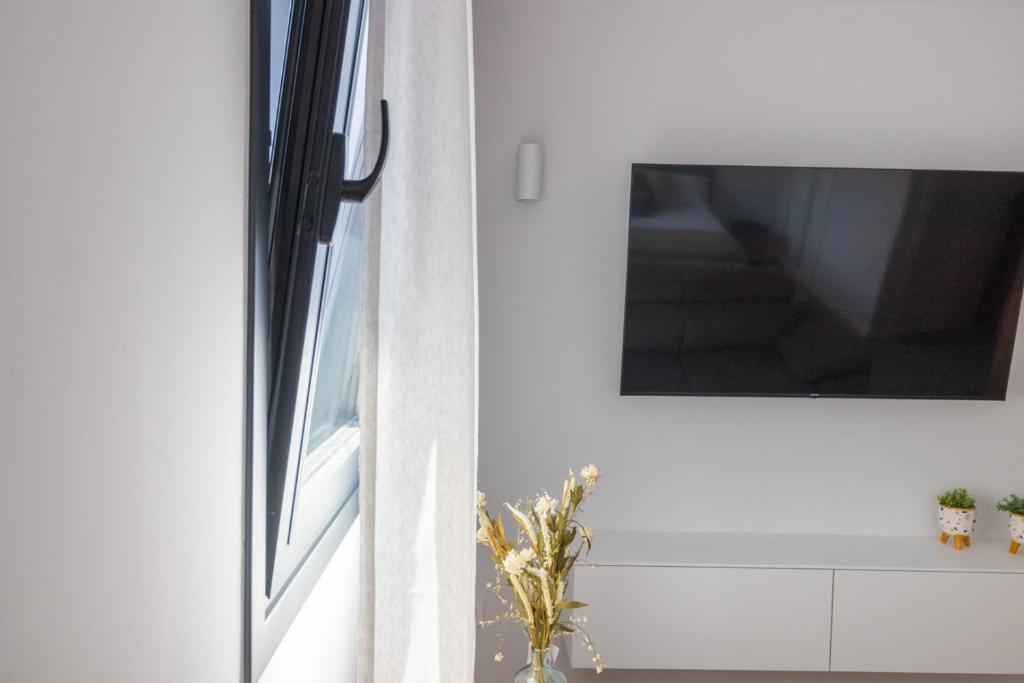 Televízia a/alebo spoločenská miestnosť v ubytovaní A Casa Das Letras