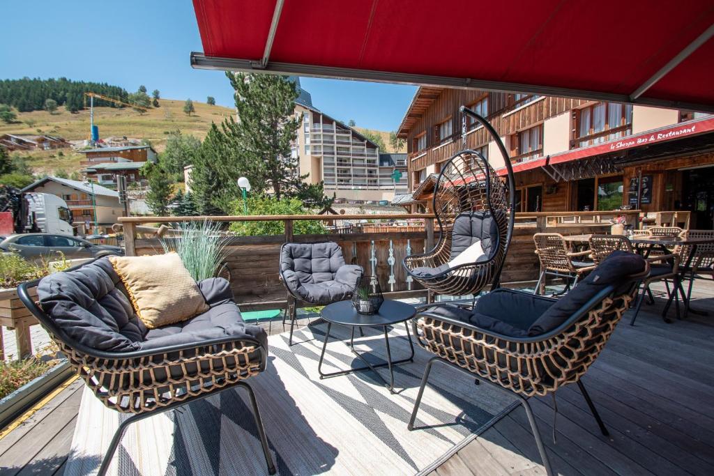 Balkón nebo terasa v ubytování Hotel le Sherpa