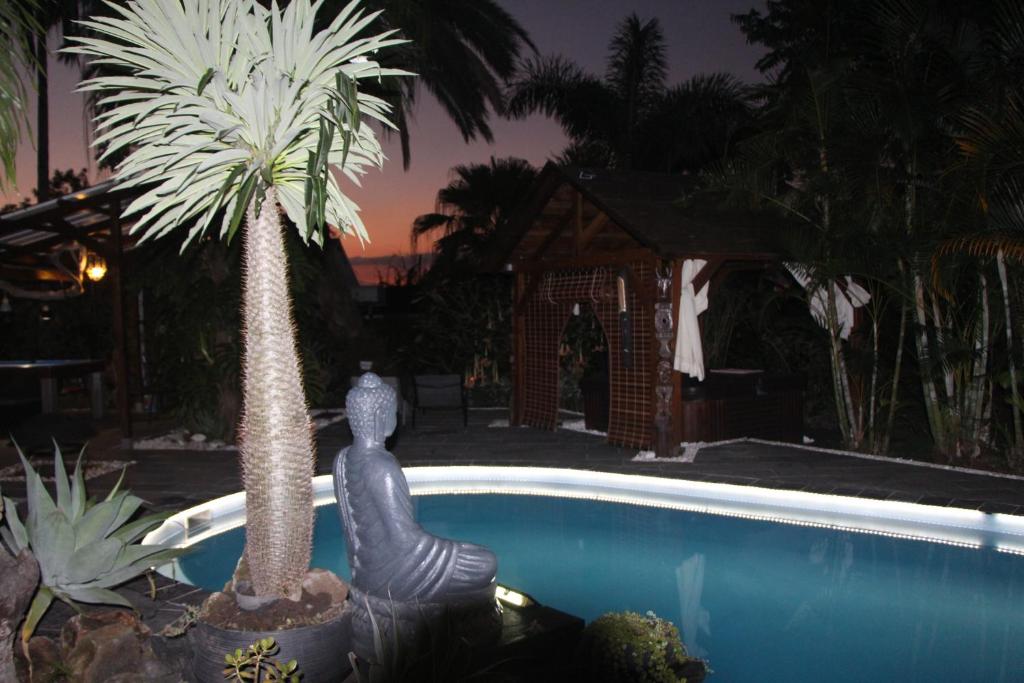 Bazén v ubytování LA LIANE DE JADE 974-Lodge Le Palissandre - jacuzzi privatif - piscine chauffée nebo v jeho okolí
