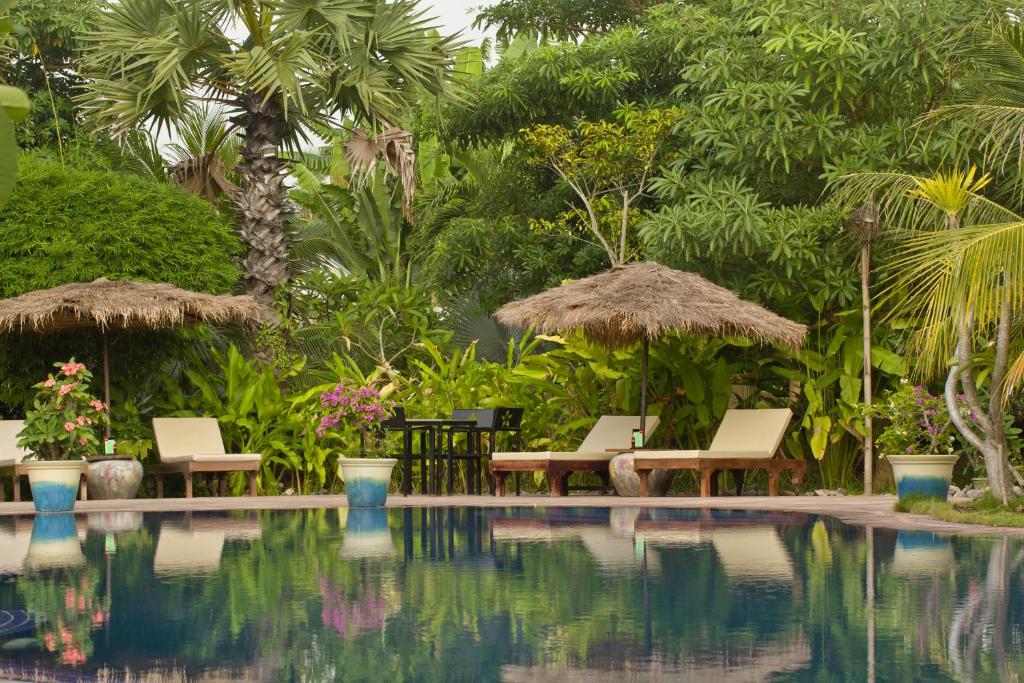 Zahrada ubytování Battambang Resort