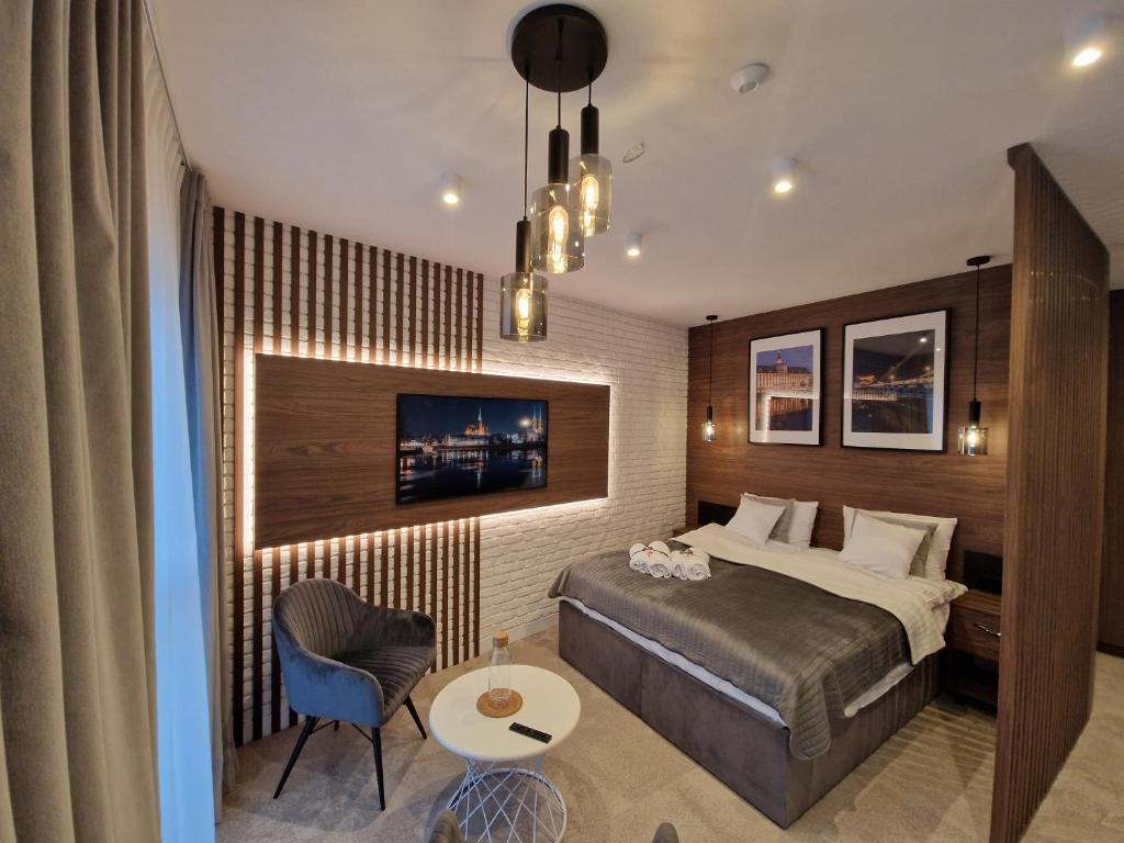 Voodi või voodid majutusasutuse Brossa Apartments, 24h self check in, Klima, AirCond toas