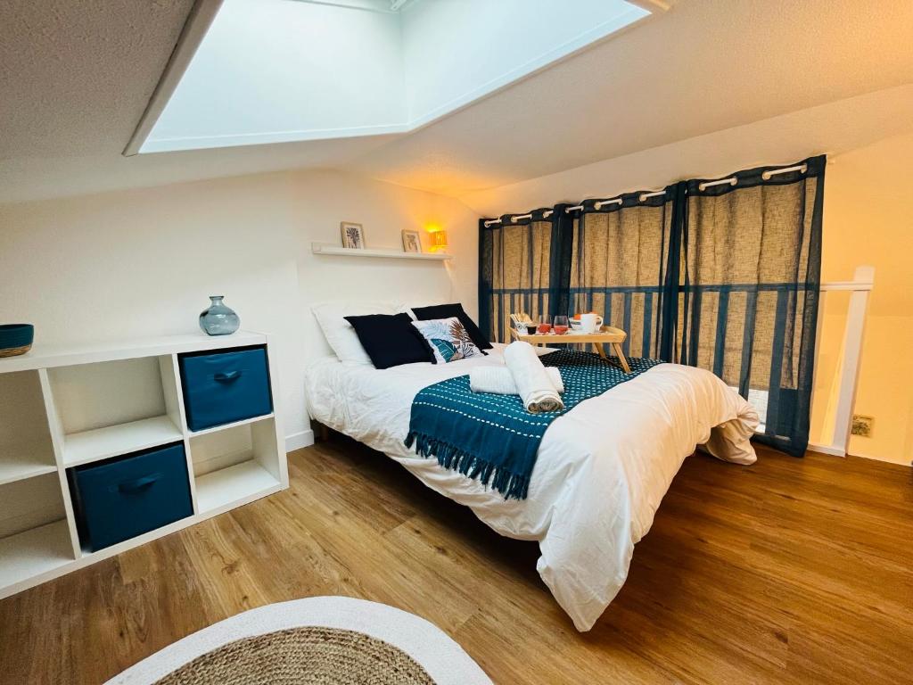 Posteľ alebo postele v izbe v ubytovaní Appartement Neuf - Vue Océan 50m - Sud - balcon - Calme