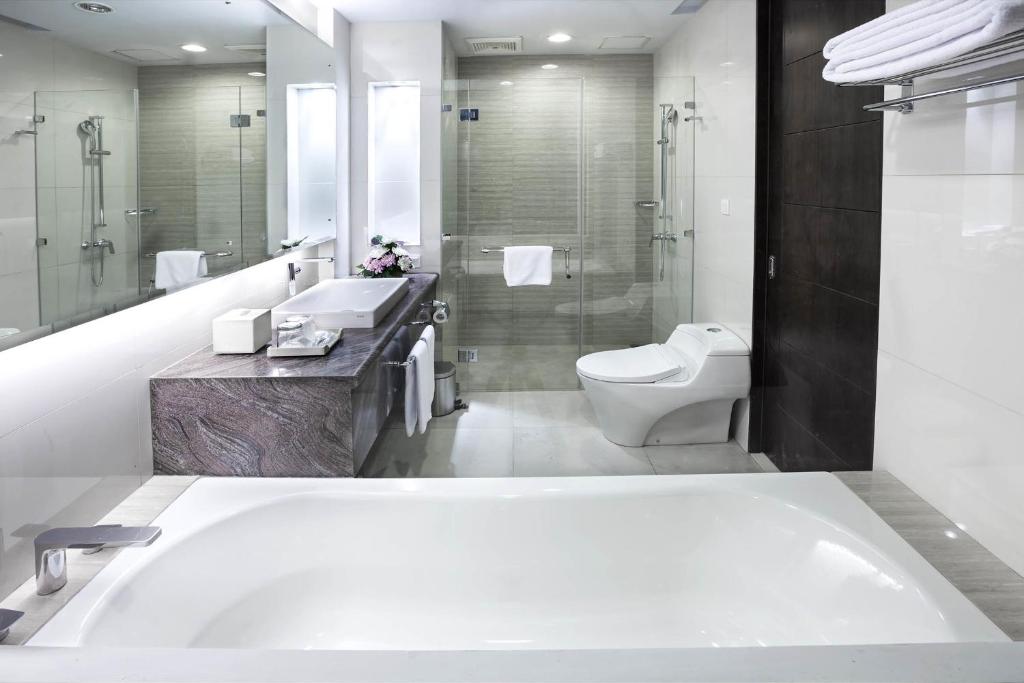 A bathroom at R Hotel Rancamaya