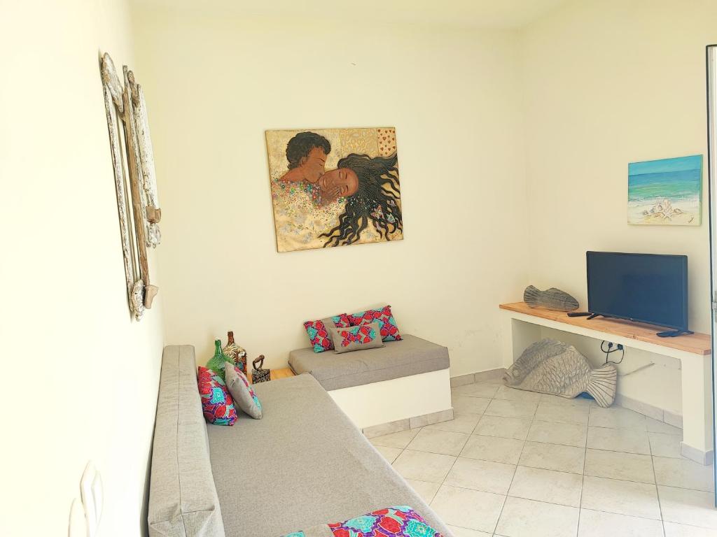 TV a/nebo společenská místnost v ubytování Casa Djarmai Boutique Apartments