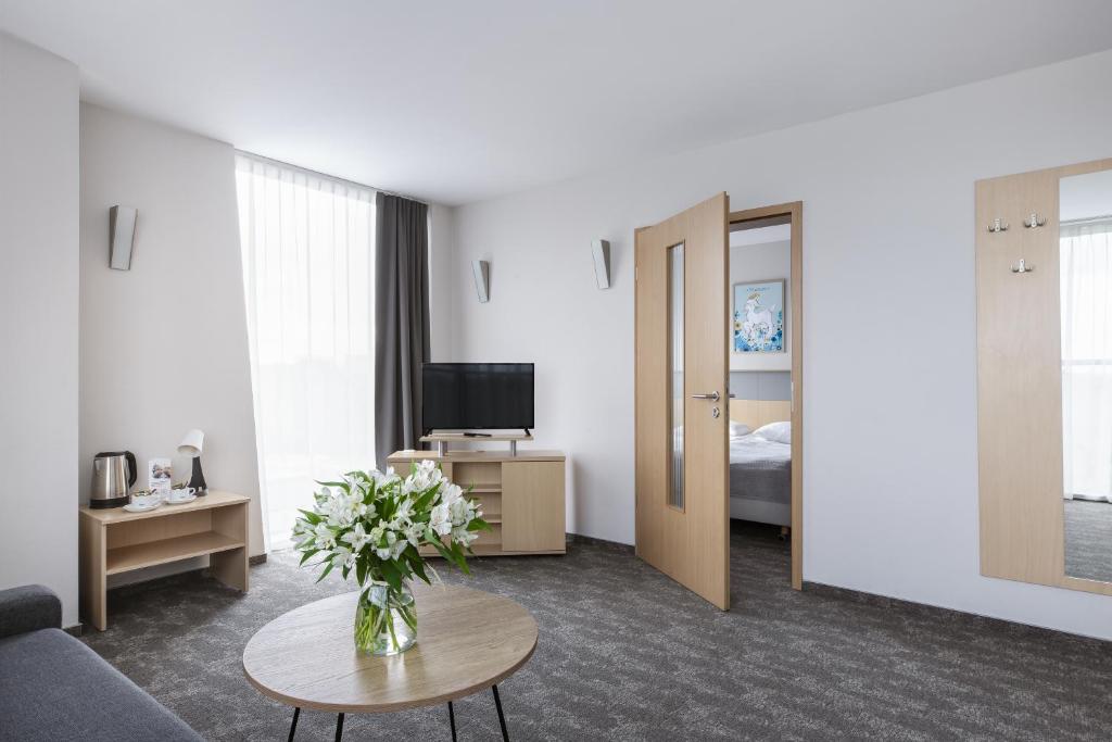 TV a/nebo společenská místnost v ubytování Hotel Lechicka
