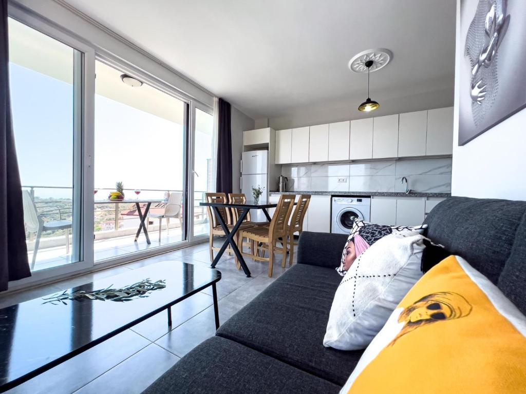 En sittgrupp på Just Dream Suites