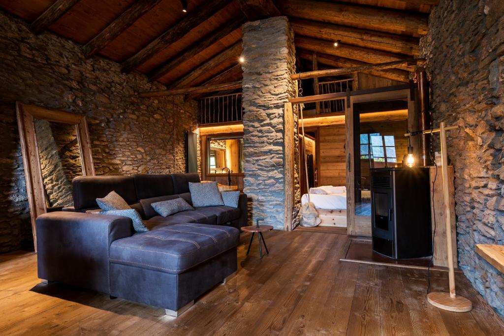 Postel nebo postele na pokoji v ubytování Brieis Relais Alpino