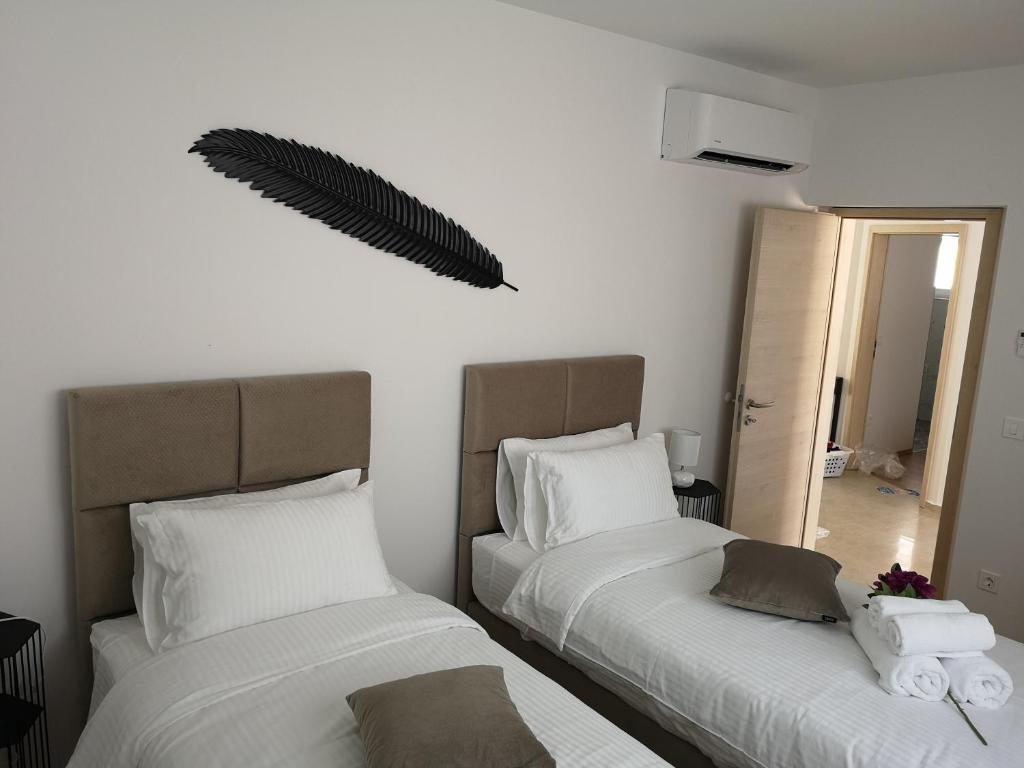 Posteľ alebo postele v izbe v ubytovaní La Villa du Soleil