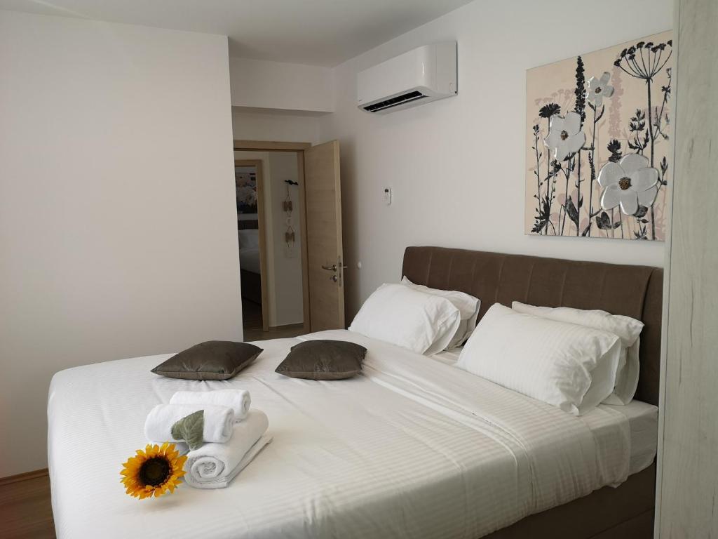 Posteľ alebo postele v izbe v ubytovaní La Villa du Soleil