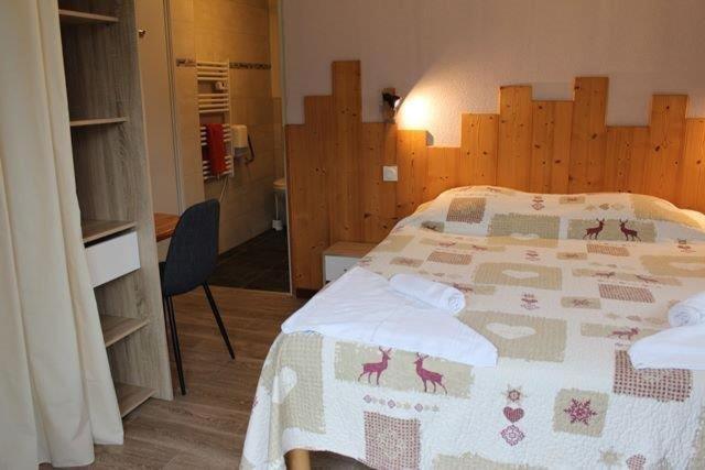 Postel nebo postele na pokoji v ubytování Gîte Châtel