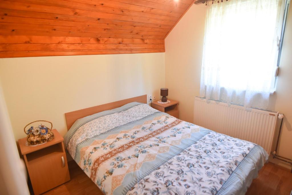 a bedroom with a bed and a window at Vila ZLATNI BOR in Zlatibor