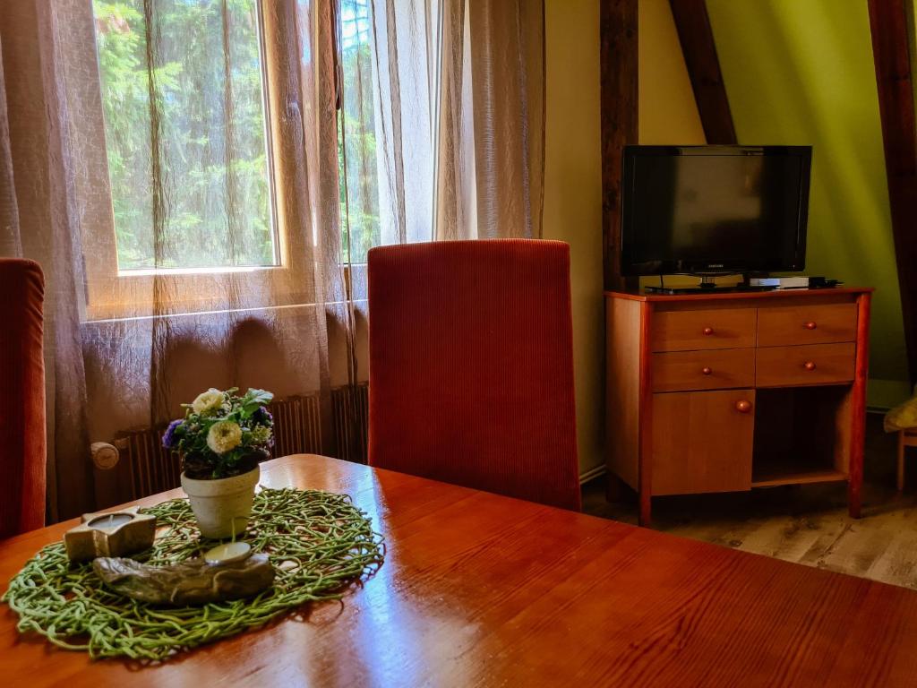 Televízia a/alebo spoločenská miestnosť v ubytovaní Apartament Anielski E.D. Angelo