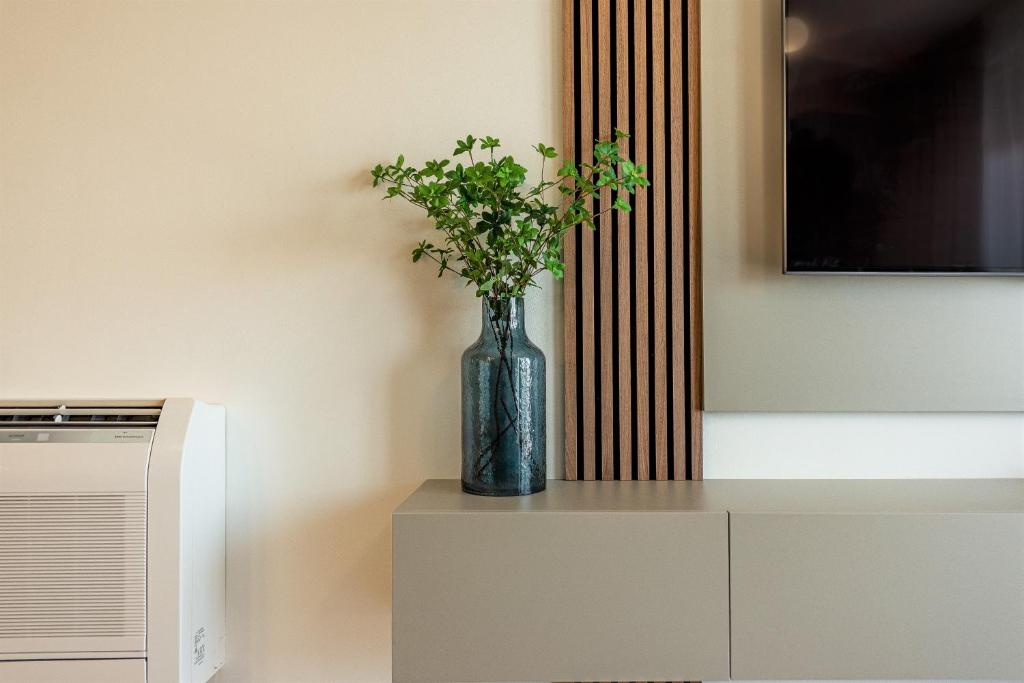 Telewizja i/lub zestaw kina domowego w obiekcie City Lux Apartment 2 - with garage and balcony