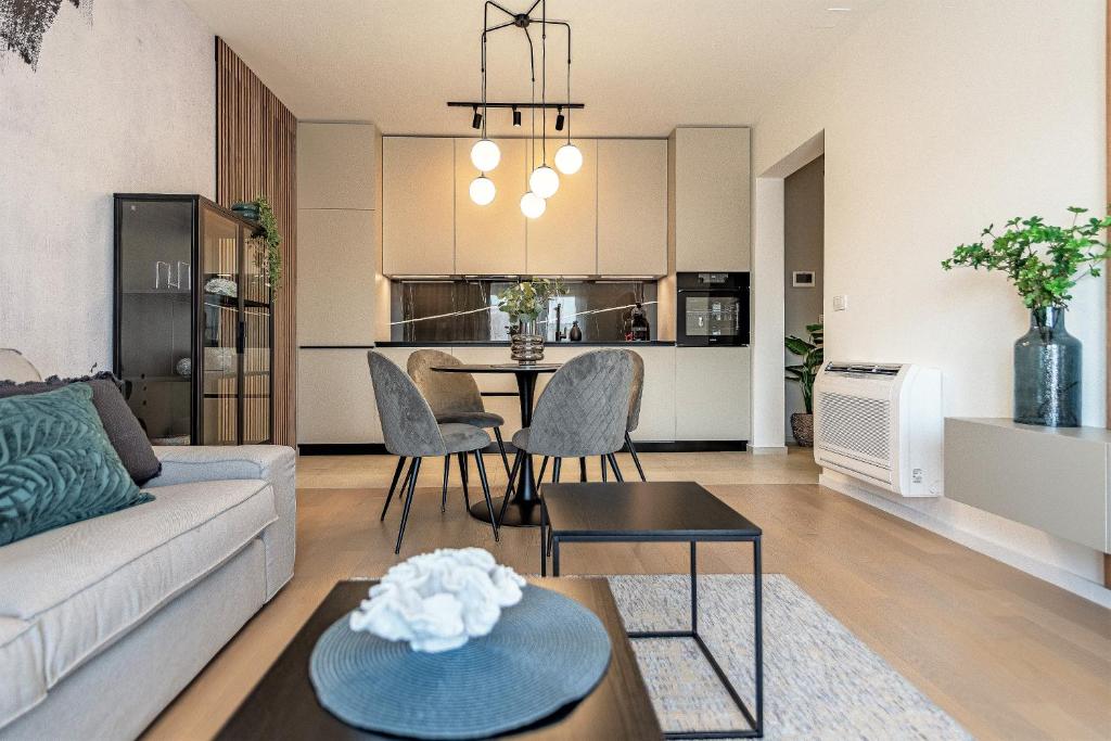 Kuchnia lub aneks kuchenny w obiekcie City Lux Apartment 2 - with garage and balcony