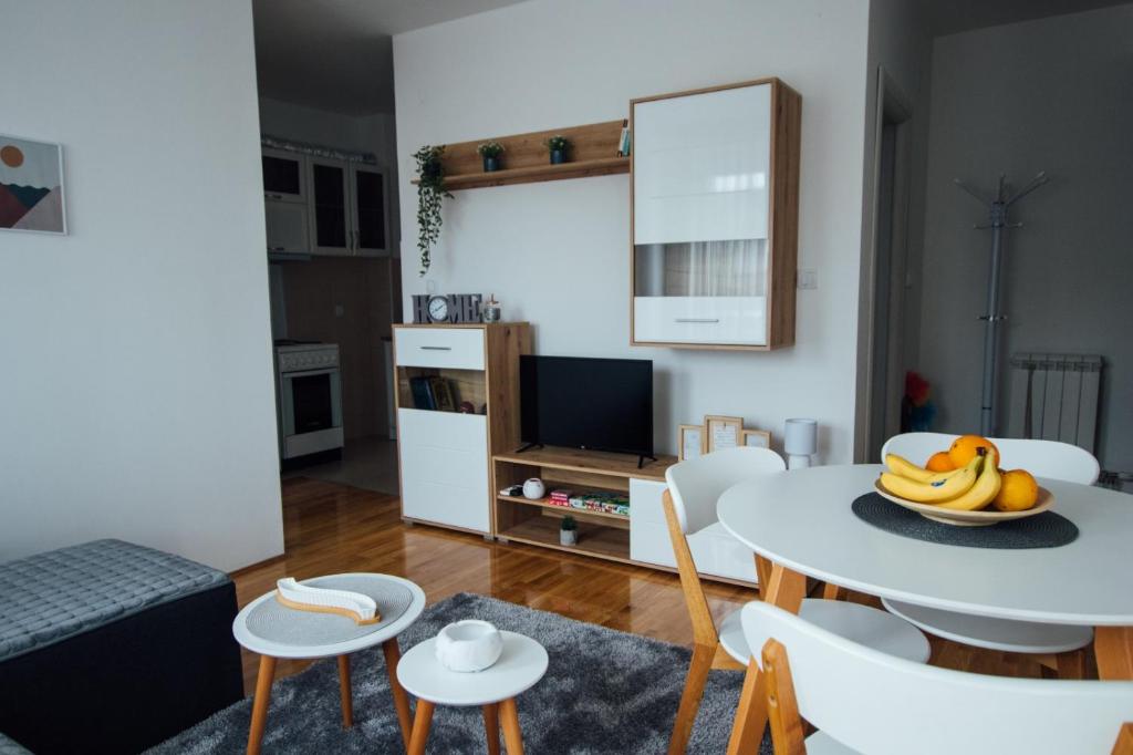 Kuchyň nebo kuchyňský kout v ubytování Apartman Vas dom