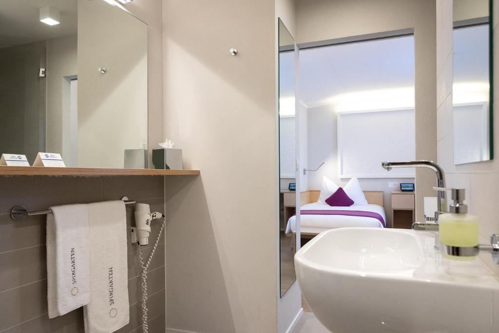 Koupelna v ubytování Hotel Spirgarten