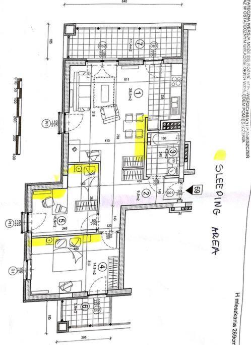 Plán poschodí v ubytovaní Warsaw King Size Apartment
