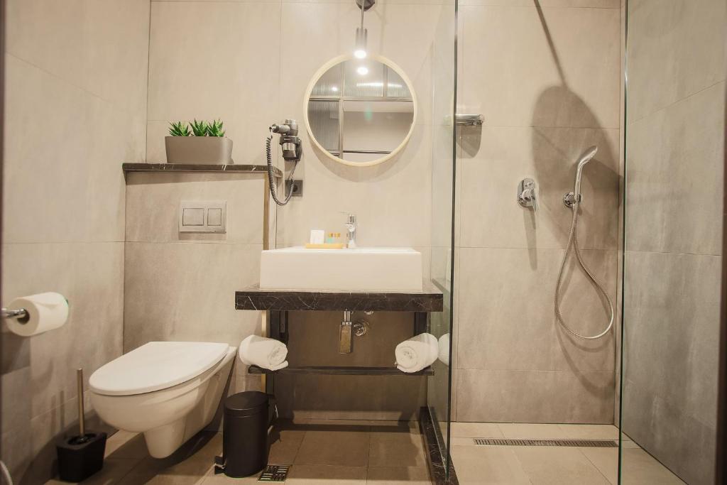 Koupelna v ubytování Hotel Tuta
