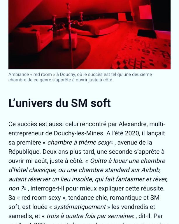Fotografie z fotogalerie ubytování Redroom Loveroom Chambre Spa privative Insolite Thème 50 nuances de grey v destinaci Douchy-les-Mines