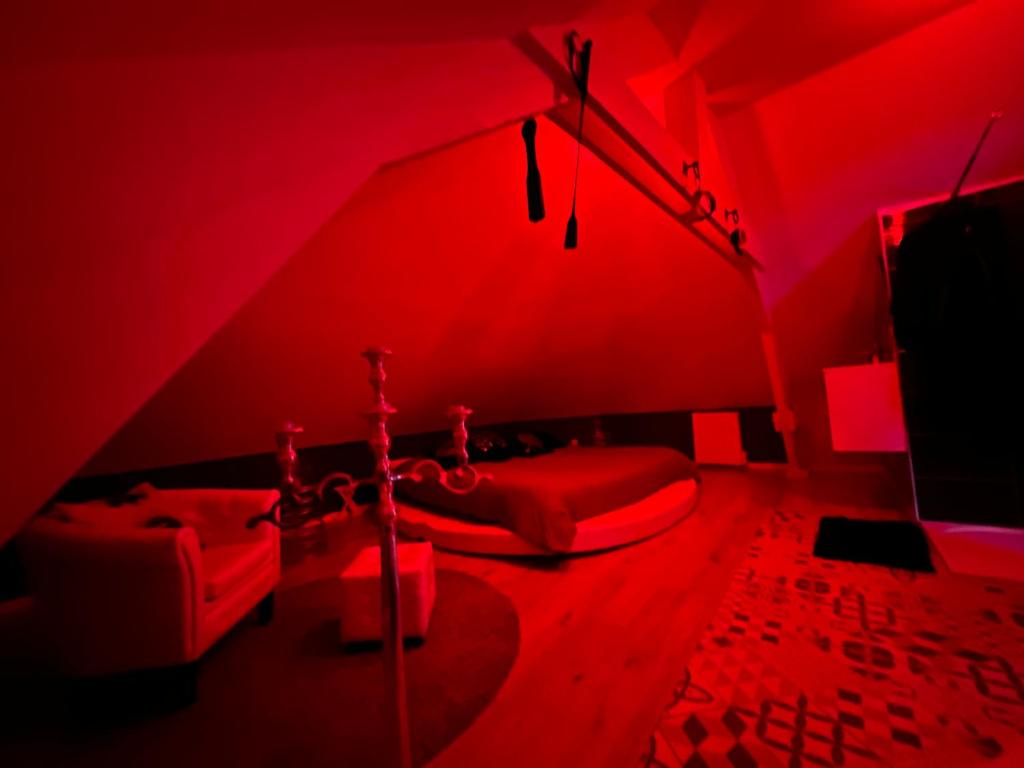 Fotografie z fotogalerie ubytování Redroom Loveroom Chambre Spa privative Insolite Thème 50 nuances de grey v destinaci Douchy-les-Mines