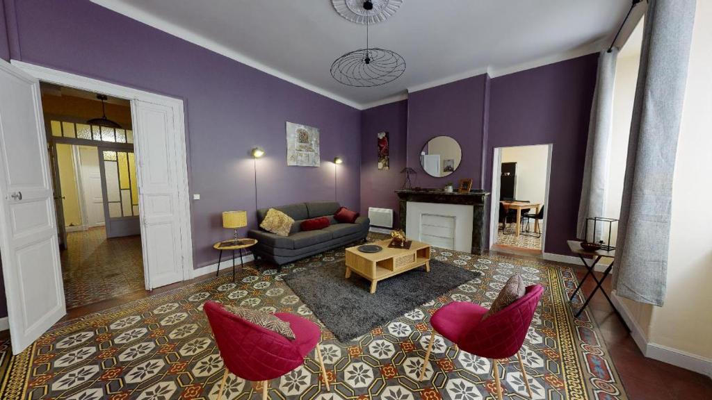 Posezení v ubytování Le Casimir - Appartement de standing 90m2 - Carcassonne centre