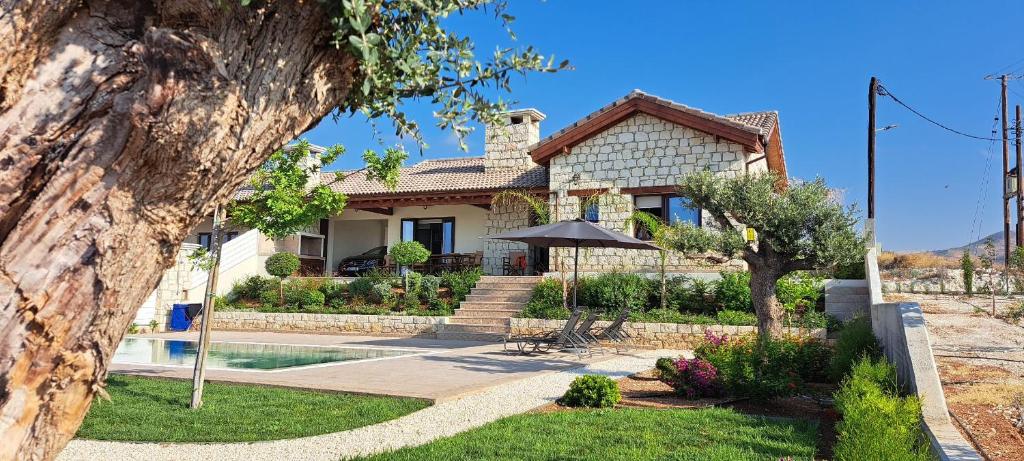 a house with a pool in front of it at STAY Chrystallia Holiday Villa in Anarita