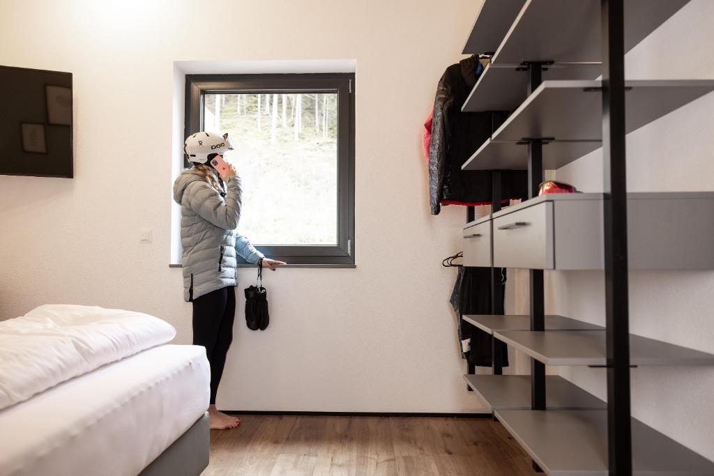 TV a/nebo společenská místnost v ubytování Fichtenlodge Stubaital