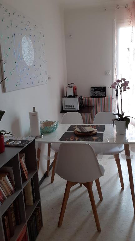 Kuchyňa alebo kuchynka v ubytovaní Bel appartement avec grande terrasse ensoleillée et jardin