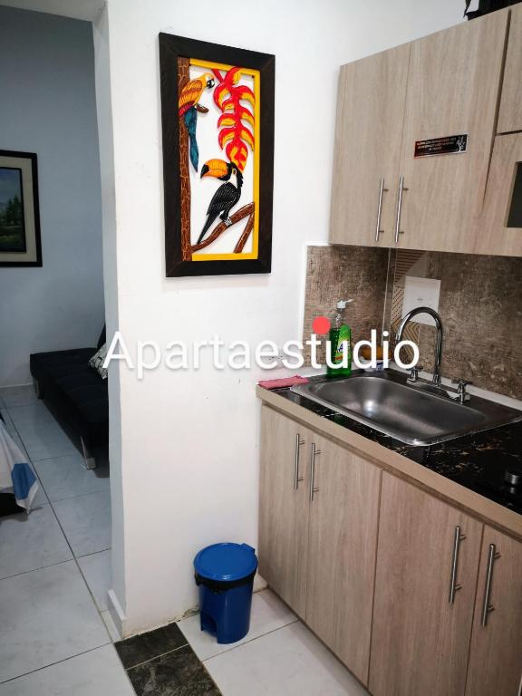 Una cocina o kitchenette en Cómodos y acogedores Apartaestudios - Manizales
