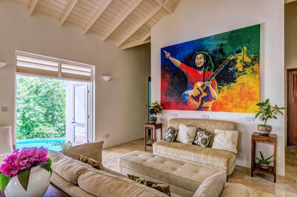 Posezení v ubytování Sadewa Villa