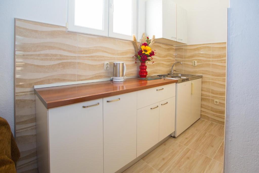 Kuchyň nebo kuchyňský kout v ubytování Apartment Baska Voda 6761b