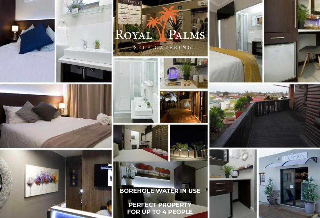 un collage de fotos de una habitación de hotel en Royal Palms Guest House, en Port Elizabeth