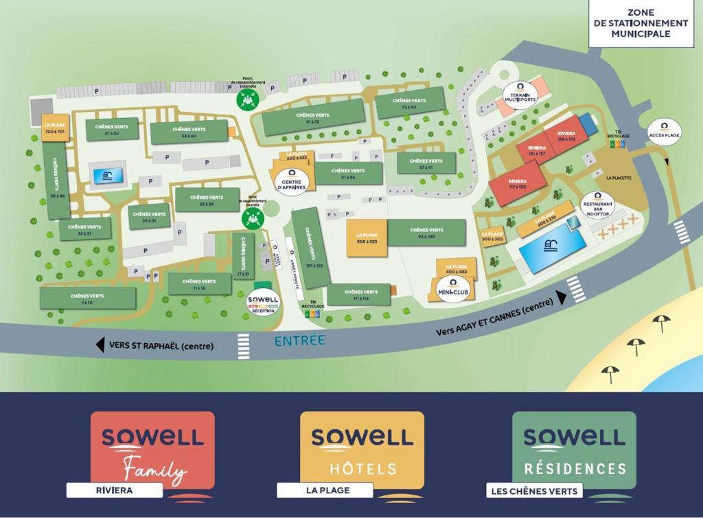 a map of the campus at SOWELL RESIDENCES Chênes Verts in Saint-Raphaël