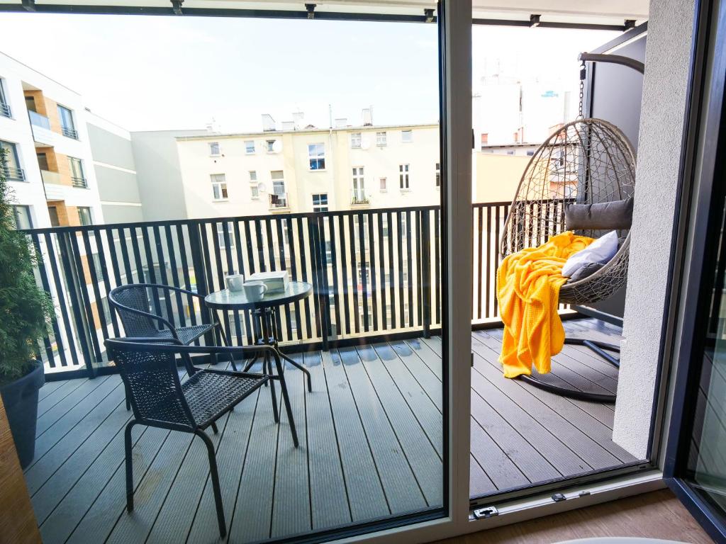 Balkón alebo terasa v ubytovaní MK Apartamenty Złocisty