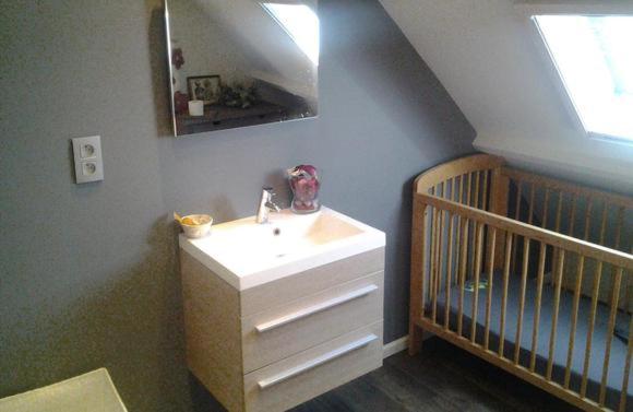Postel nebo postele na pokoji v ubytování Gîte l' Ancien Four - De Bakoven