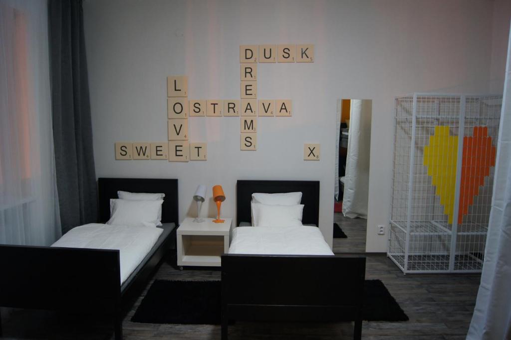 Apartmany Ostravaにあるベッド