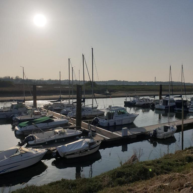 a group of boats docked at a dock in the water at LE GALOPIN Etaples le Touquet in Étaples