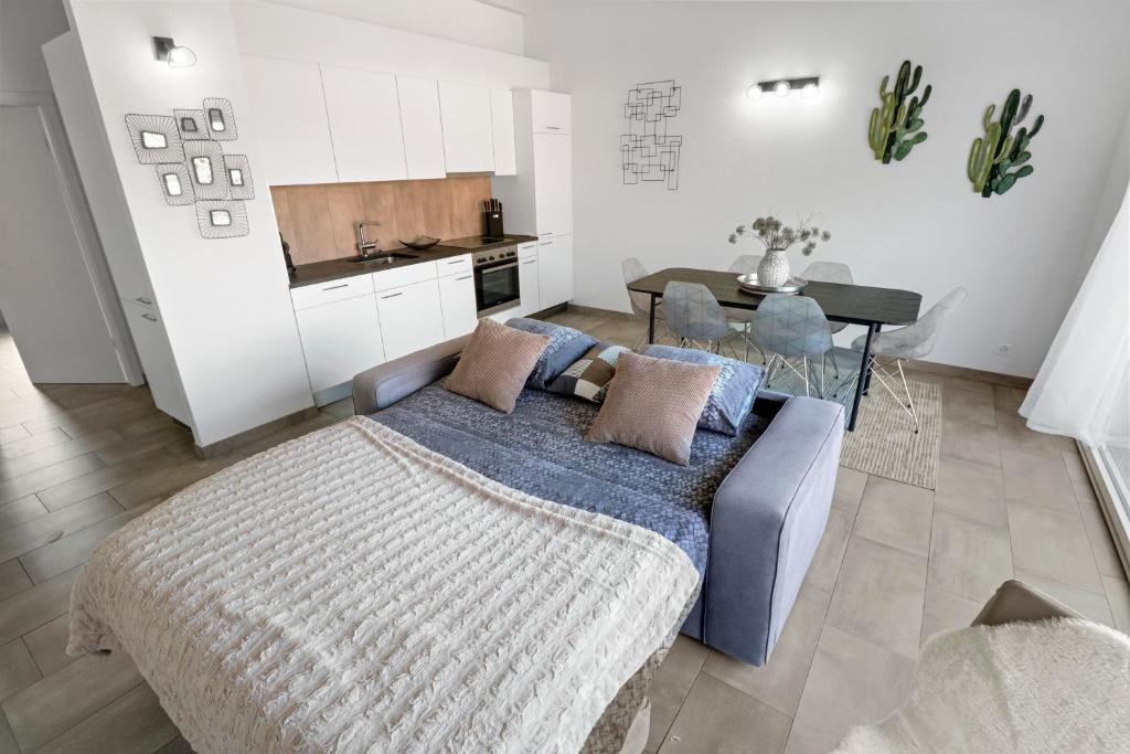 Posezení v ubytování Superbe appartement neuf et cosy