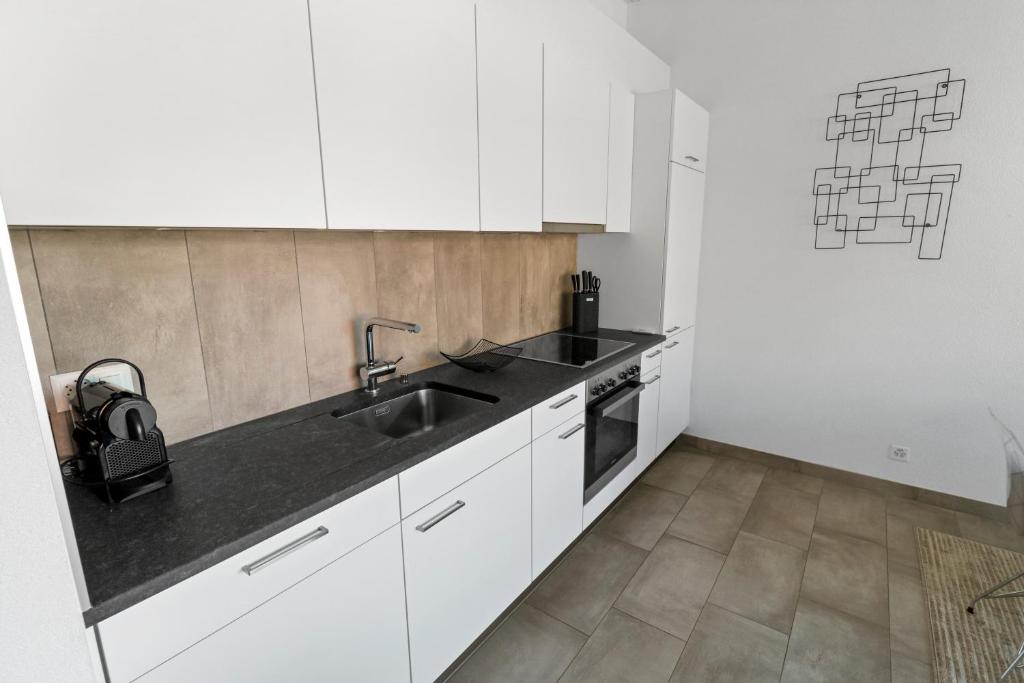 Kuchyň nebo kuchyňský kout v ubytování Superbe appartement neuf et cosy