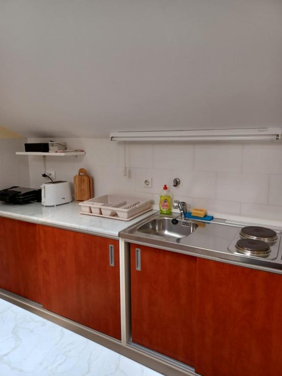 Kuchyň nebo kuchyňský kout v ubytování Apartman Alen