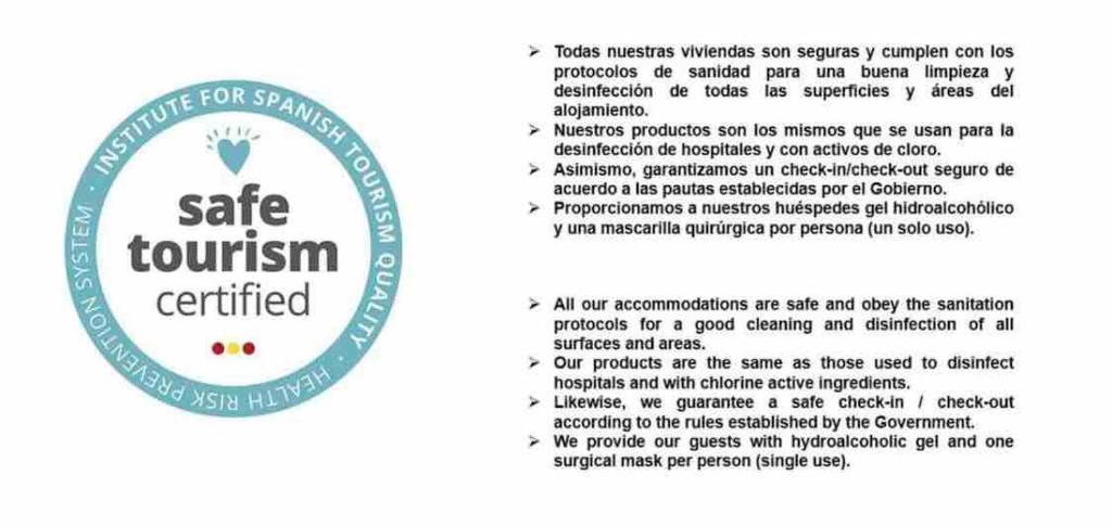 a menu for a safe tourism certified restaurant at SeaHomes Vacations, BEACH&POOL, in Fenals Beach in Lloret de Mar
