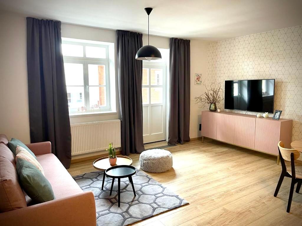 TV a/nebo společenská místnost v ubytování Apartmán Hubertus No. 17