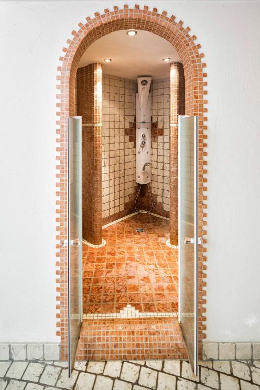 Koupelna v ubytování Hotel Pfeifer